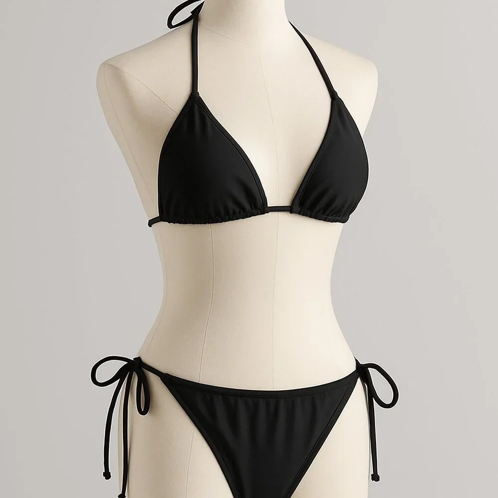 [5x$25] ⭐️ Black ruched back bikini bottoms L